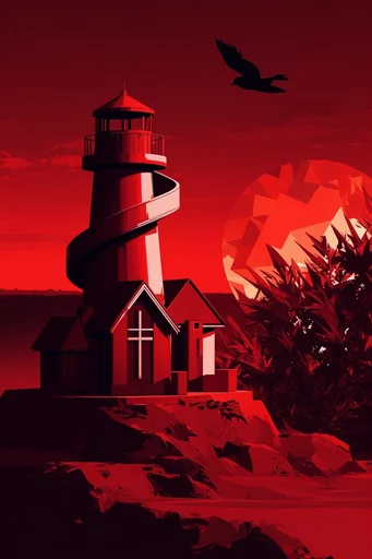 Crimson Noir Graphic style reference image — nocturnal atmosphere