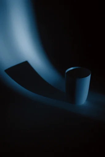 Luminous Abyssal Noir style reference image — volumetric cyan light