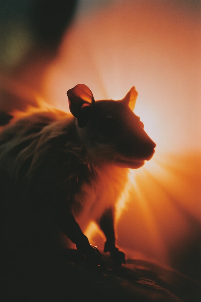 Luminous Amber Silhouette style AI image example 3
