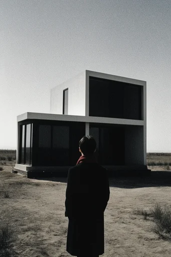 Sculptural Monochrome Noir style reference image — stark minimalism