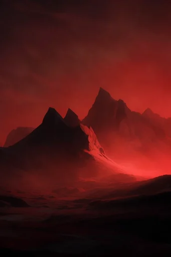 Crimson Void Surrealism style reference image — cinematic crimson lighting