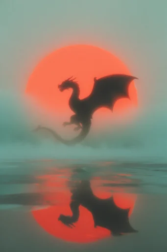 Ethereal Crimson Minimalism style reference image — atmospheric fog