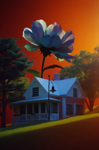 Luminous Surreal Botanica style AI image example 4