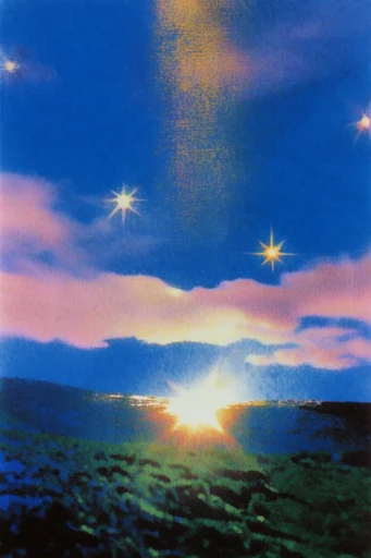 Retro-Surrealist Neon Dreamscape style AI image example 2