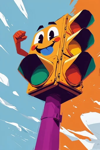 Dynamic Retro Pop style reference image — playful whimsical mood