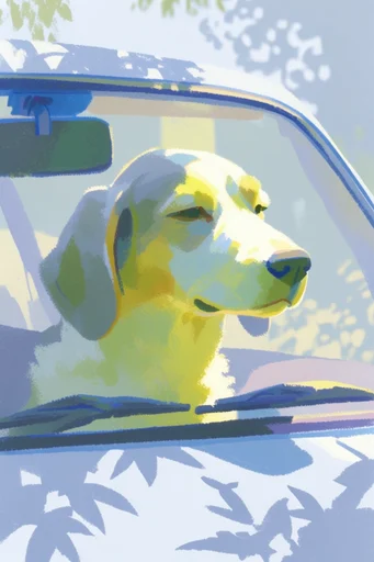 Vibrant Sunlit Gouache style reference image — modern impressionist illustration