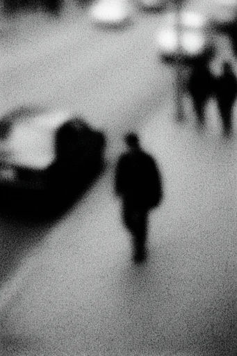 Gritty Chiaroscuro Noir style reference image — high-contrast monochrome