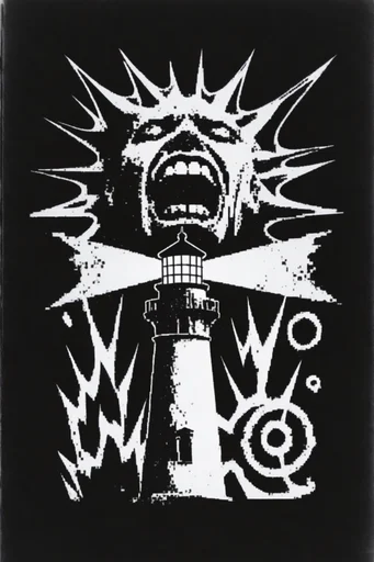 Gritty Monochromatic Punk Noir style reference image — distressed screenprint effect