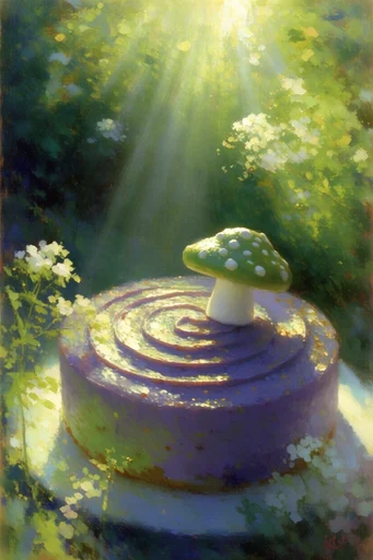 Luminous Sylvan Impressionism style reference image — dreamy overgrown nature