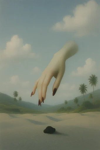 Nostalgic Surrealist Editorial style reference image — vintage film grain