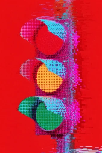 Hyper-Saturated Glitch Nostalgia style reference image — chromatic aberration