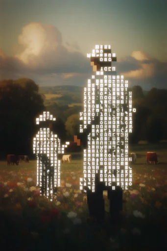 Luminous Digital Archeology style reference image — luminous symbolic geometry
