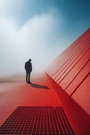 Minimalist Industrial Fog moodboard — generate AI images in this style