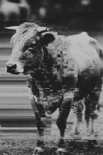 Monochrome Glitch Noir style AI image example 3