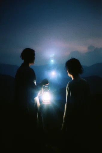 Ethereal Nocturnal Luminescence style reference image — analog film grain
