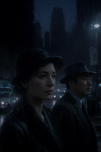 Cinematic Glacial Noir style reference image — shallow depth of field