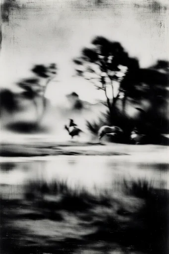 Ethereal Monochrome Noir style AI image example 2