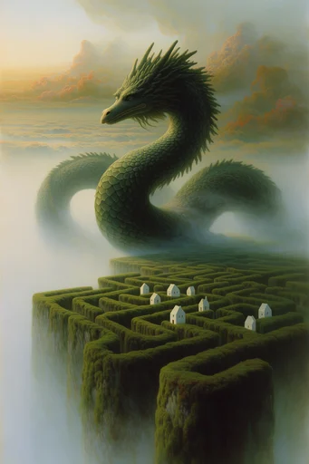 Surreal Verdant Minimalism style reference image — dramatic long shadows
