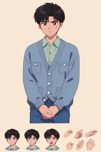 Nostalgic Anime Blueprint moodboard — generate AI images in this style