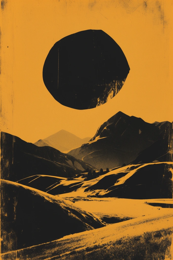 Amber Noir Graphicism style AI image example 2