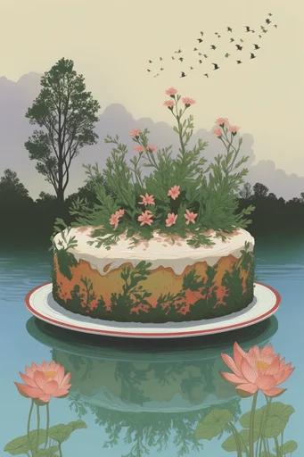 Serene Pastel Surrealism style reference image — lofi anime aesthetic