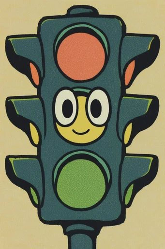 Cozy Risograph Folk style reference image — hand-drawn ink outlines