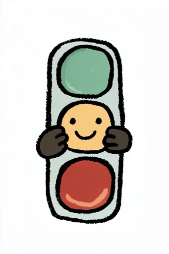 Whimsical Crayon Narrative style reference image — naive illustration