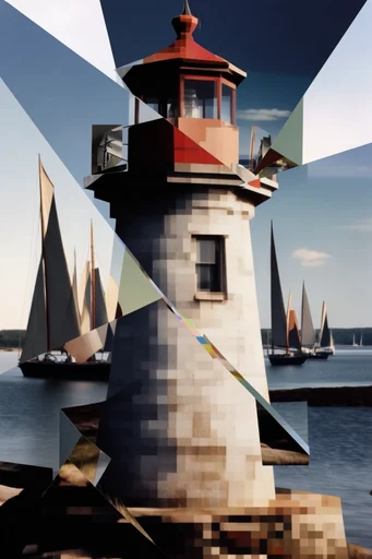 Fragmented Digital Cubism style reference image — chromatic aberration