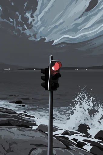 Luminous Nocturnal Noir style reference image — glowing orange light