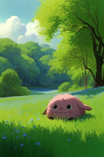 Luminous Surreal Pastoral style reference image — dappled sunlight