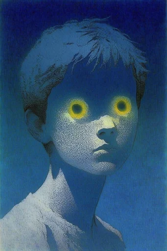 Nocturnal Ethereal Impressionism style reference image — deep indigo and emerald palette