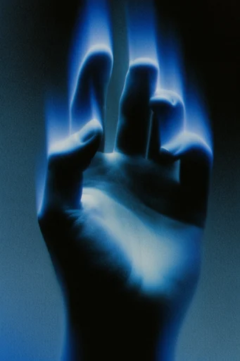 Nocturnal Cobalt Glitch style reference image — ethereal silhouette