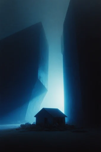 Luminous Monolithic Void style reference image — lone silhouette