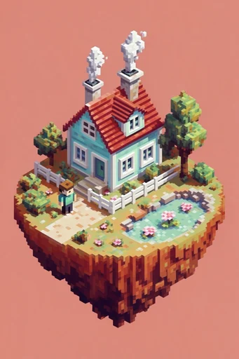 Retro Digital Diorama style AI image example 4