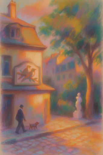 Textured Fauvist Impressionism style reference image — oil pastel texture