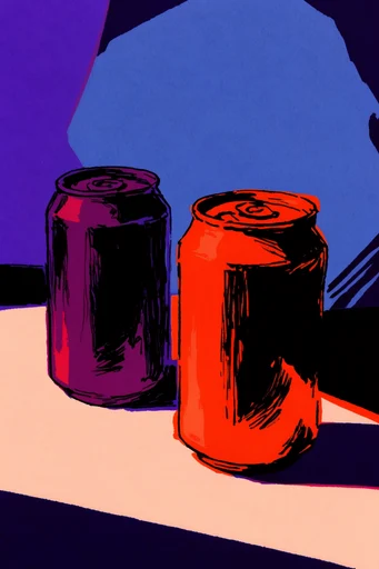 Gritty Neon Noir style reference image — electric blue and orange palette