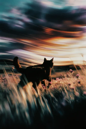 Kinetic Nocturnal Motion style reference image — slit-scan distortion