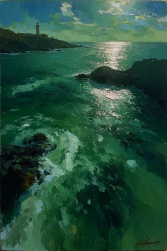 Luminous Impasto Waters style reference image — dappled sunlight