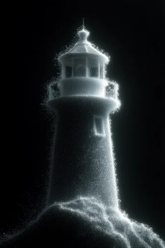 Ethereal Noir Stipple style reference image — grainy xerox aesthetic