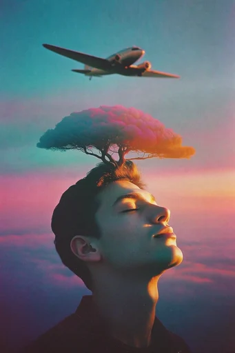 Nostalgic Twilight Surrealism style reference image — minimalist silhouette