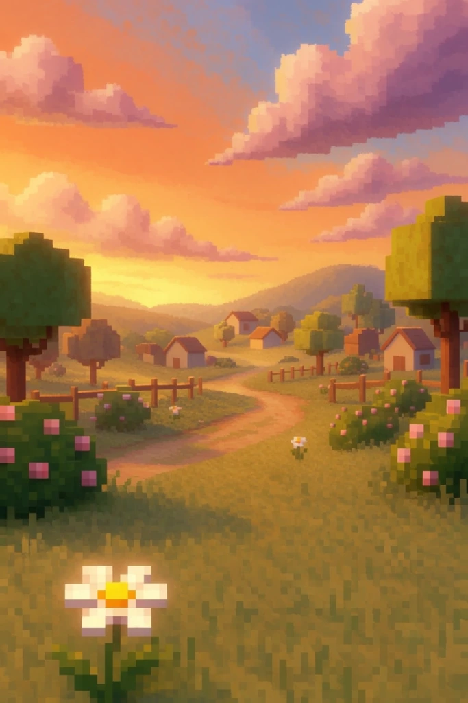 Retro Voxel Sunset style AI image example 2
