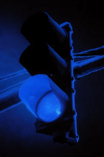 Spectral Cobalt Noir style reference image — electric blue glow