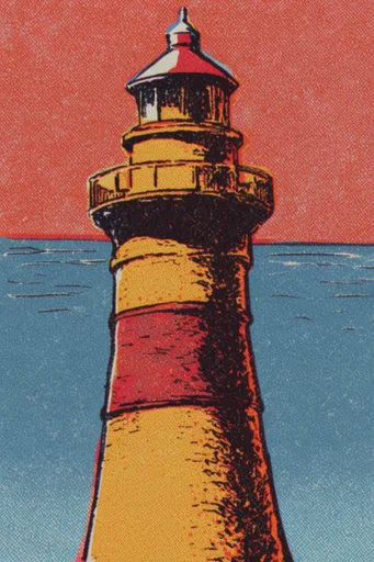 Retro Halftone Printworks style reference image — retro analog grain