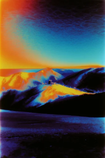 Vibrant Risograph Surrealism style AI image example 2