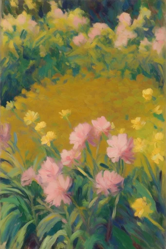 Ethereal Verdant Impressionism style reference image — vibrant emerald and teal palette
