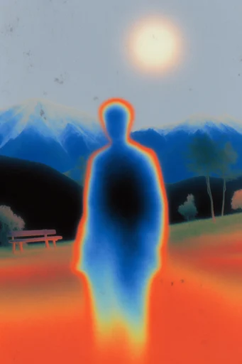Thermal Noir Surrealism style reference image — thermal imaging style