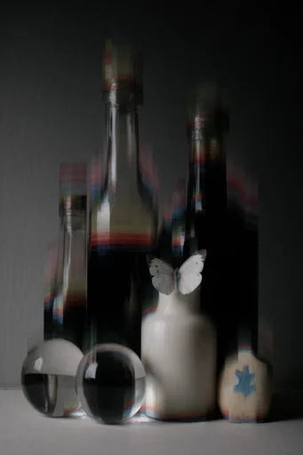 Minimalist Glitch Avant-Garde style reference image — minimalist studio photography