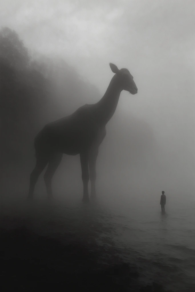Monochrome Surrealist Solitude style AI image example 3
