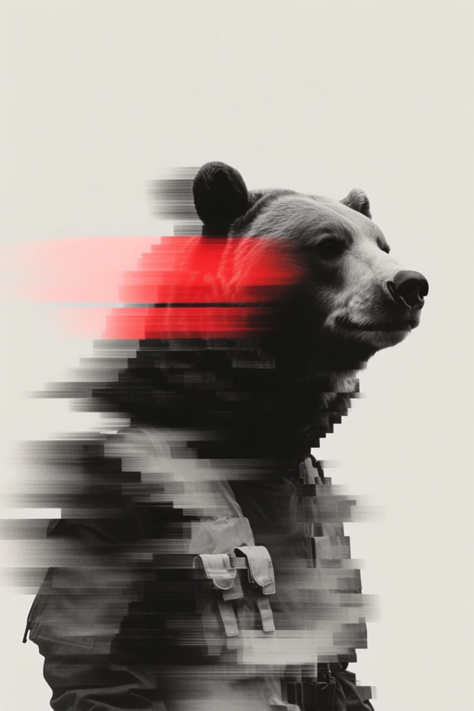 Kinetic Glitch Surrealism style AI image example 3