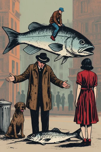 Vintage Narrative Illustration style reference image — vintage comic illustration